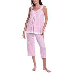 Ellen Tracy Womens 2Pc Tank & Ankle Pant Set, Pink